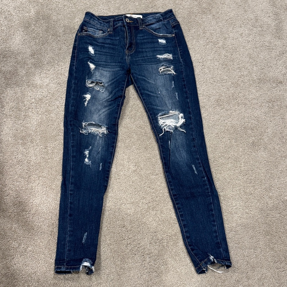KanCan Dark Blue Distressed Skinny Jeans